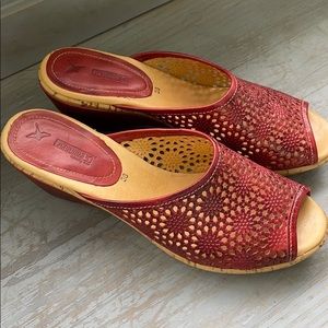 Gorgeous Pikolinos Peep Toe Cork Wedge Sandals EUR 38 US Size 7.5-8 Like New